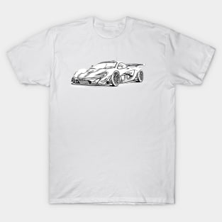 P1 GTR Supercar Racing Wireframe T-Shirt